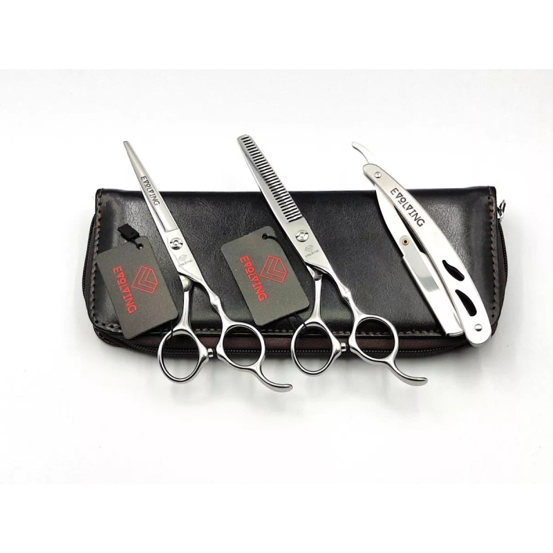 EVOLVING Kit Tijeras Silver 6 Pulgadas Barbero Estilista Evolving