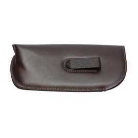 Large Soft Syn.Leather Slip-in Case w/Clip Safety Eyewear Brown 7.25" x 3.6"Inch