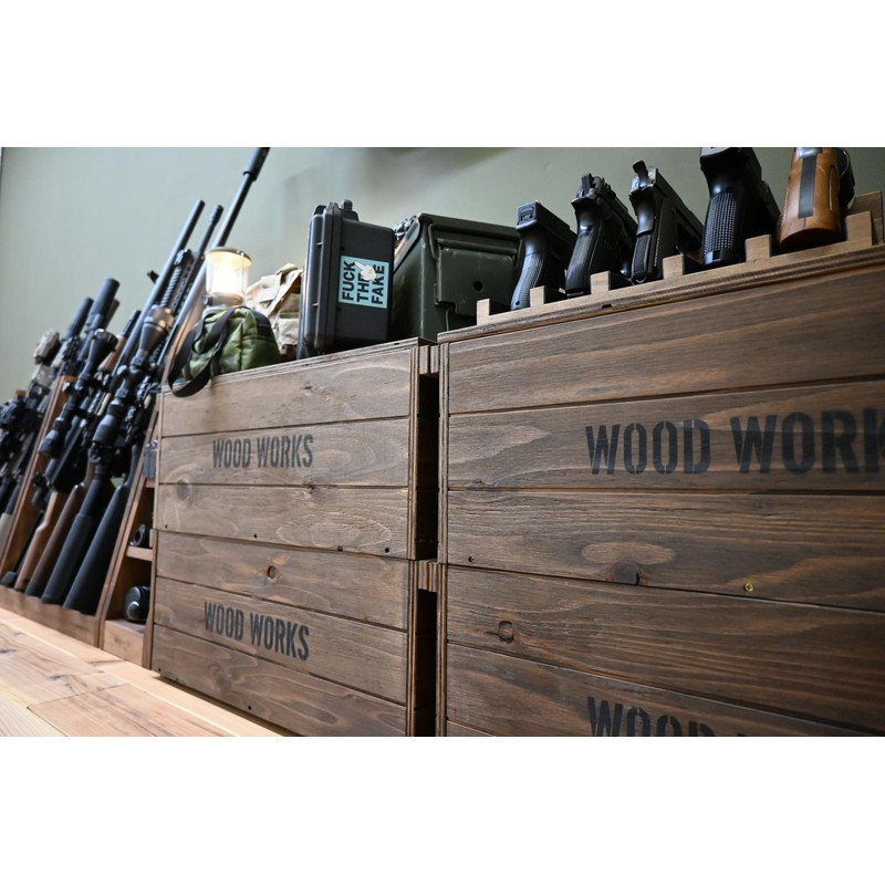 WOOD WORKS Japanese Gun Stand, 1 Hanging (Brown, Set of