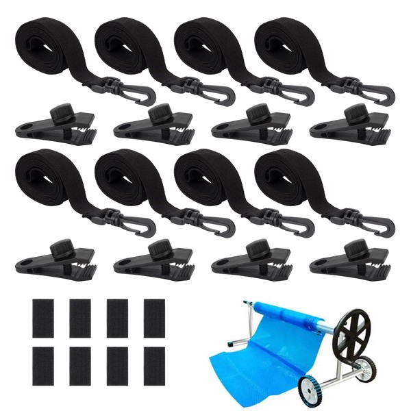KCGANI 24 Pcs Pool Solar Cover Reel Attachment Kit, Pool