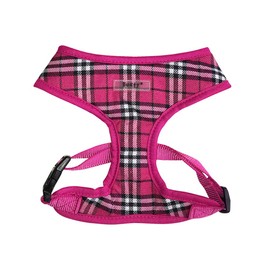 Bunty Harris Medium Dog Harness - Easily Adjustable Dog Harness, No Pull, for Puppy, Small/Medium Dogs - Clip Buckle, Soft, Breathable, Anti Pull, Washable - Tartan Pink