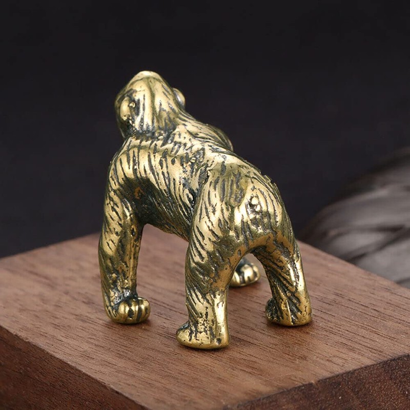 TEAMWILL Solid Brass Monkey Gorilla Statue Tea Pet Figure Animal