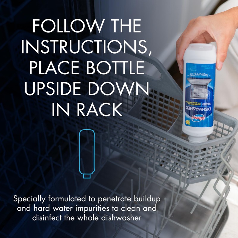 Glisten Dishwasher Cleaner, Removes Limescale, Rust, Buildup, and Grease, Lemon