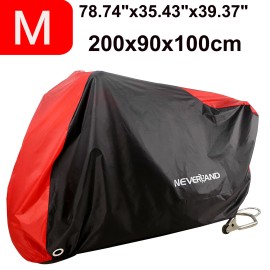 NEVERLAND Medium Motorcycle Cover Waterproof Outdoor Scooter Motorbike Protector Black/Red