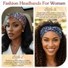 Woeoe Boho Headbands Wide Turban Headband Leopard Printed Hairband Non