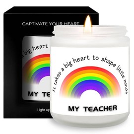 1Pc Scented Candle 5.3Oz Teacher Appreciation Retirement End of Year Graduation Gifts Idea for Women Female from Student Coworker On Birthday Teacher's Day Christmas Thanksgiving Meaningful Present
