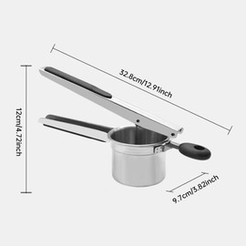 Potato Ricer, Stainless Steel, Spaetzle Press with 3 Interchangeable Discs, Potato Press for Fluffy Mashed Potatoes, Vegetable Porridge, Fruit Juices (Colour: Silver)