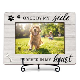 YSTEP Dog Memorial Picture Frame, Pet Loss Gift, Memorial Sympathy & Bereavement Gifts for Loss of Dogs, Pet Memorial Frame, Dog Wooden Photo Frames 4x6 In -G04