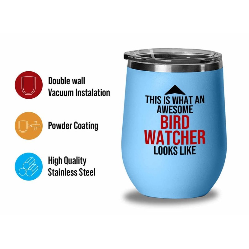 Bird Lover Blue Edition Wine Tumbler 12oz - Awsome Bird