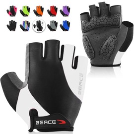 BEACE Cycling Gloves Bike Gloves Biking Gloves Half Finger Road Bike Bicycle Gloves for Men and Women-5MM Breathable Anti-Slip Shock-Absorbing Pad Gym Motorcycle Light Weight Mountain Bike Gloves