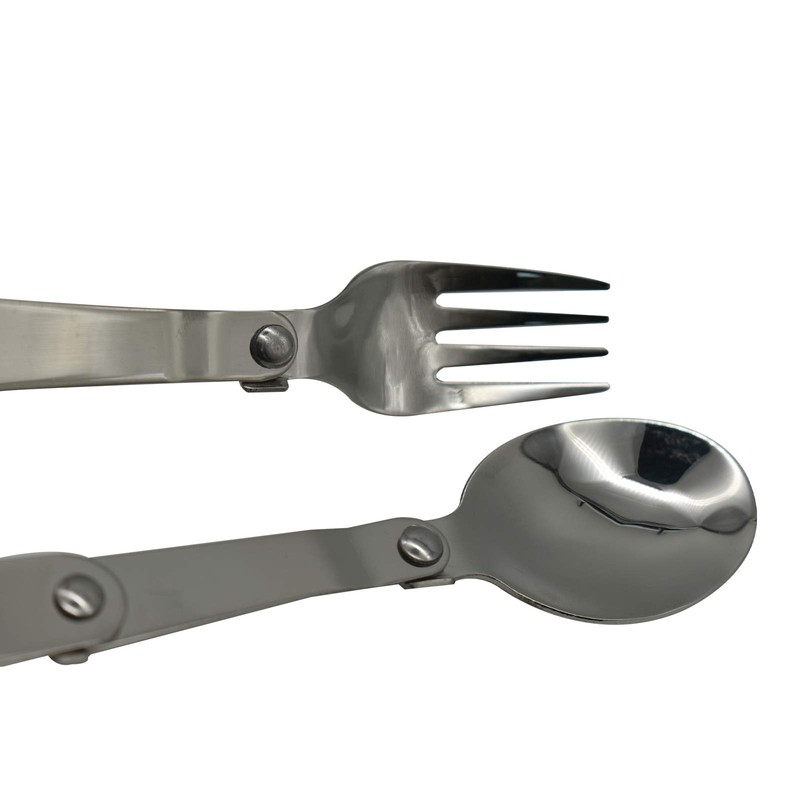Maydahui 2PCS Folding Spoon and Fork SUS 18/8（304）Stainless Steel Spork