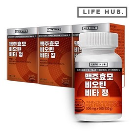 Brewer's Yeast Biotin Vita Tablets, 3 bottles (180 tablets), 6-month supply / 맥주효모 비오틴 비타 정 3통(180정) 6개월분