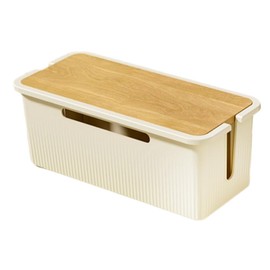 Fahgaer Cable Management Box with Lid to Hide Wires& Power Strips Desk Computer Cable Organizer Box B 32x15x12.5cm
