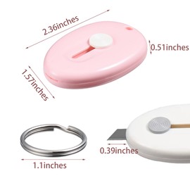 8 Set of Mini Box Retractable Cutter, Small Letter Package Opener Sutility Knives Cutter with Keychain Hole.Perfect for Opening Small Boxes, Cutting Paper, and DIY Crafts,Random Color (8)