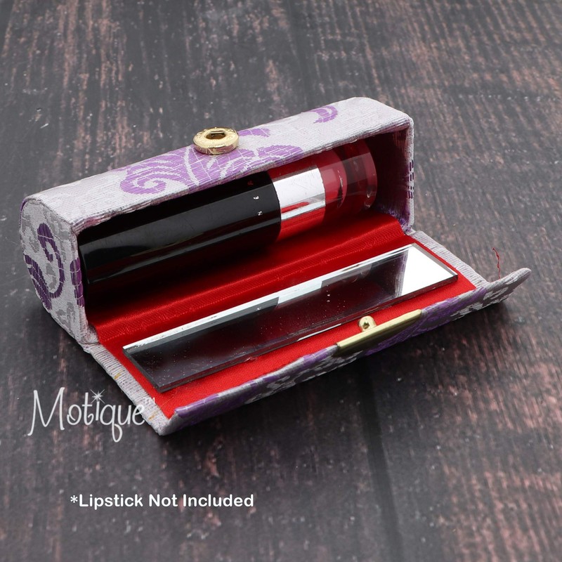 Lavender Lipstick Case with Brocade Design