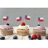 JBCD Chile Toothpick Flag Chilean Mini Small Cupcake Topper Flags,