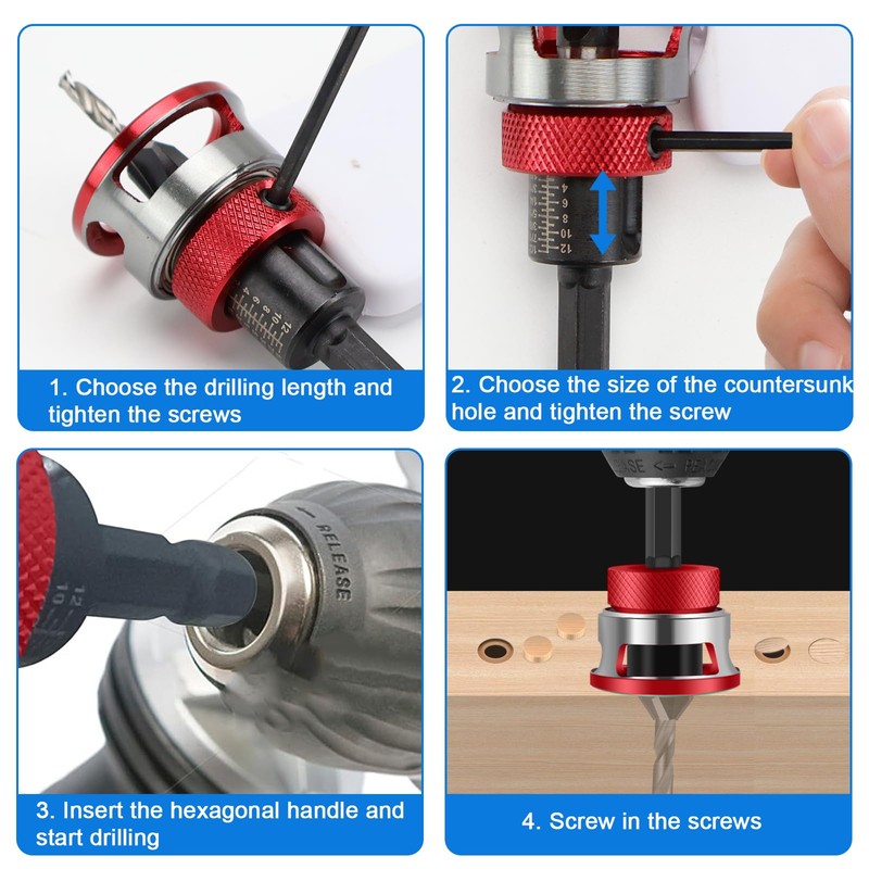 NCTNCX Countersink Drill Bit Set 6 Pieces 2.8 mm, 3.2
