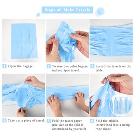 Binpeng 9.8in Tissue Paper Tassel DIY Hanging paper decorations Party Garland Decor for Party Decorations Wedding,Festival,Baby Shower Decoration 20PCS (black 25cm)