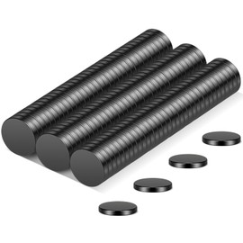 Wukong 6 x 1 mm Black Small Magnets, Pack of 100 Mini Round Neodymium Magnets for Fridge DIY Craft Office Whiteboard Magnets