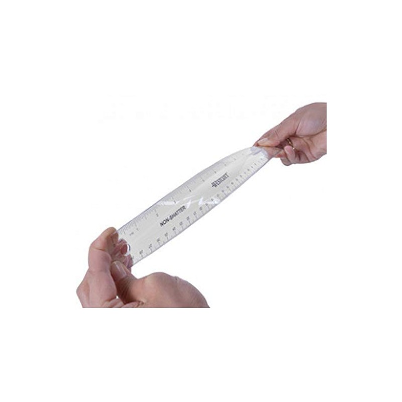 Westcott 12" / 30cm Shatter Proof Plastic Ruler - Transparent