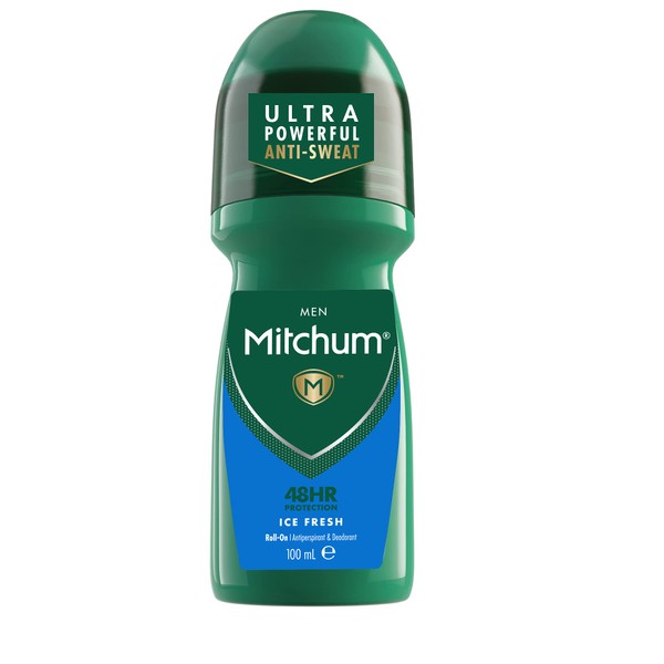 Mitchum Men 48HR Protection Roll-On Deodorant & Antiperspirant (100ml) Clean Control, Dermatologist Tested