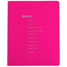 Eccolo World Traveler Desk Size Journal, 256 Lined Page Notebook, 8-x-10-inch, Pink - More Fun More Love