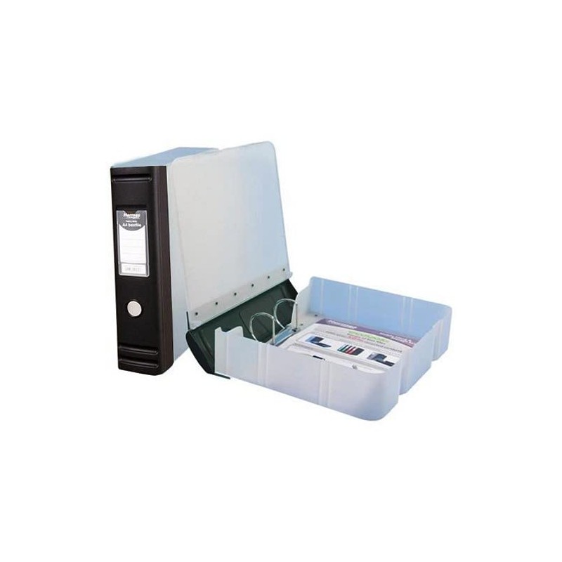 Hermes A4 80mm 2D-Ring Heavy Duty Polypropylene BoxFile - Black