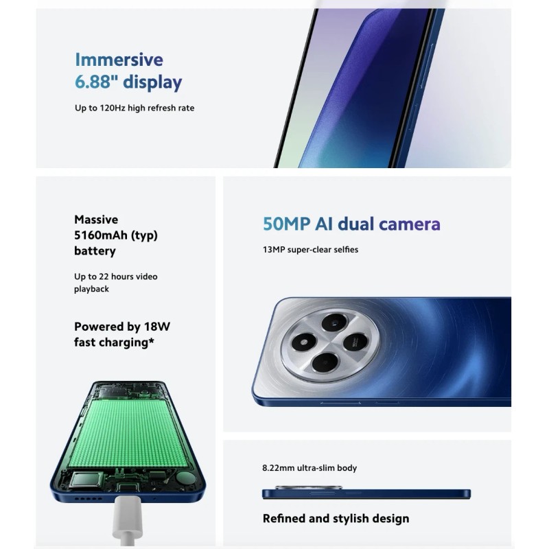 Redmi Xiaomi Redmi 14C 4G LTE Starry Blue - 8GB