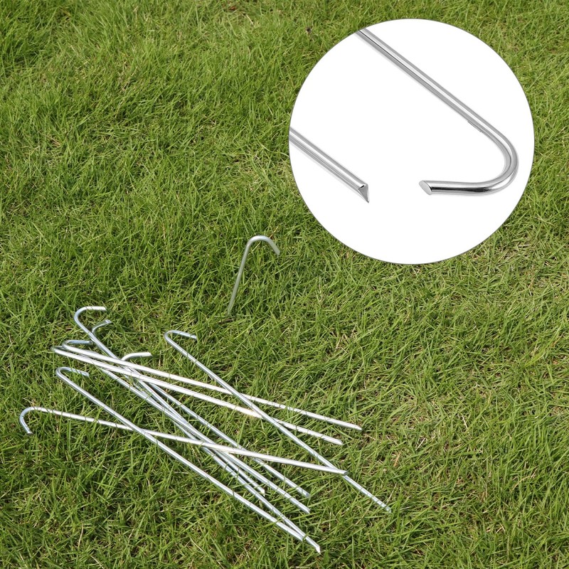 QWORK Metal Tent Stakes, 120 Pack 9-Inch Heavy Duty Camping