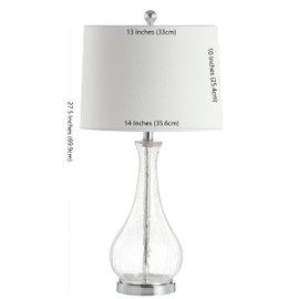 Safavieh Lighting Collection Finnley Clear/ Chrome 28-inch Bedroom Living Room Home Office Desk Nightstand Table Lamp (LED Bulb Included)