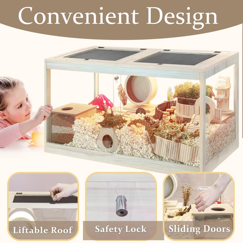 Prolee Hamster Cage with Openable Mesh Top,Solid Built Hamster Enclosure