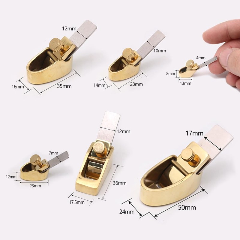 ModouString Brass Mini Planes,violin thumb plane,finger planes with Steel Blade