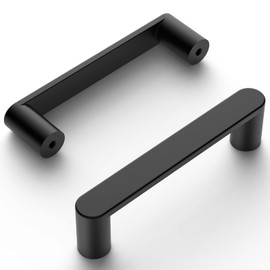 Amerdeco 10 Pack ZH0005MB Matte Black 3.75 Inch(96mm) Hole Centers Kitchen Cabinet Pulls Hardware Modern Kitchen Handles for Cabinets Cupboard Handles Drawer Pulls