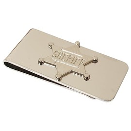 Gamekeepers Cottage gifts Sheriff Badge Money Clip in Pouch Metal Men's Wedding Wallet with Free Engraving 654