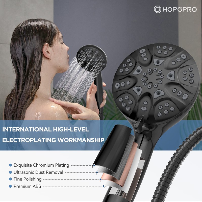 6-Mode High Pressure Handheld Shower Head Set, Consumer Reports Recommended