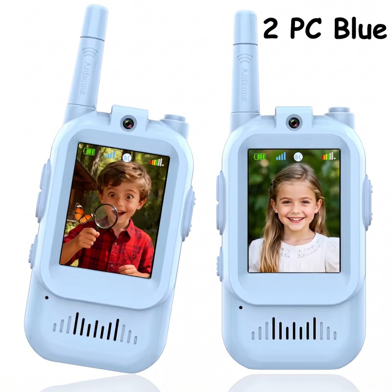 2PC Video Walkie Talkies for Kids – Rechargeable Two-Way Communication
