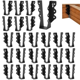 16 Pcs 2x6 Joist Hangers, for Rafter Hurricane Ties Joist Hangers, Black Powder-Coated , Tie Brackets for Floor Deck and Ceiling Trusses