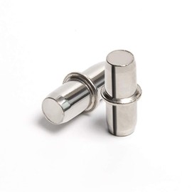 LanYing Pack of 50 Shelf Brackets, Diameter 6 mm, Metal Shelf Supports with Ring, Supports Shelf Support, Nickel Plated Shelf Pins for Cupboard, Bookcase, Shelves RZ013