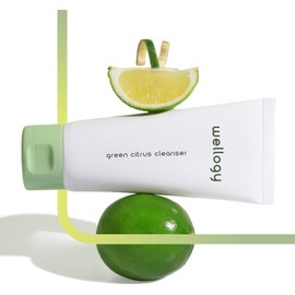 WELLOGY Korean Daily Foaming Face Wash with Salicylic Acid and Green Citrus Extract for Sensitive Skin, Vegan | Gentle Face Cleanser, Acne Treatment, Lightweight Formula | 3.38 fl oz