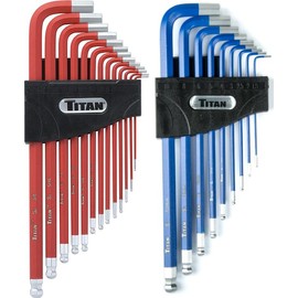 Titan 12764 22-Piece SAE and Metric Hex Key Set