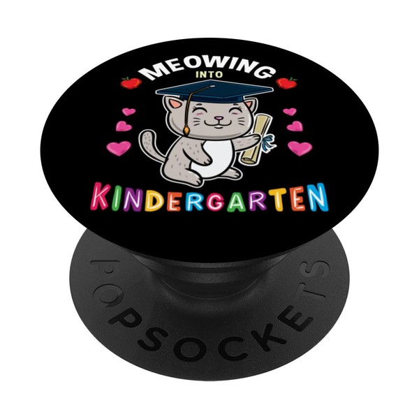 Meowing Into Kindergarten Cat Back To School PopSockets Swappable PopGrip