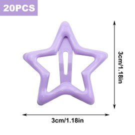 20PCS Star Hair Clips, Assorted Color Hair Clips, Cute Snap Hair Clips, Pentagram Star Hairpins, Metal Hair Barrettes, Kawaii Hair Accessories, Y2K Hair Accessories for Women