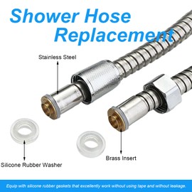 Jeriussg Shower Hose Extension, 79" Stainless Steel Shower Head Hose, Flexible and Durable, Chrome