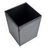 Classic Black Leather Square Waste Basket