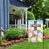 Morigins Easter Cross Garden Flag Decorative Spring Flower Religious Flag