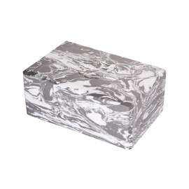 Hugger Mugger 4" Foam Yoga Block - Marbled Storm - strong and stable, beveled edges for comfort, most favored block size, helps with alignment and support in many poses