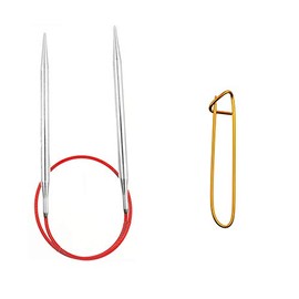 ChiaoGoo Red Lace 16 inch (40cm) Circular Knitting Needles US Size 0 (2.0mm) Stainless Steel with Stitch Holder