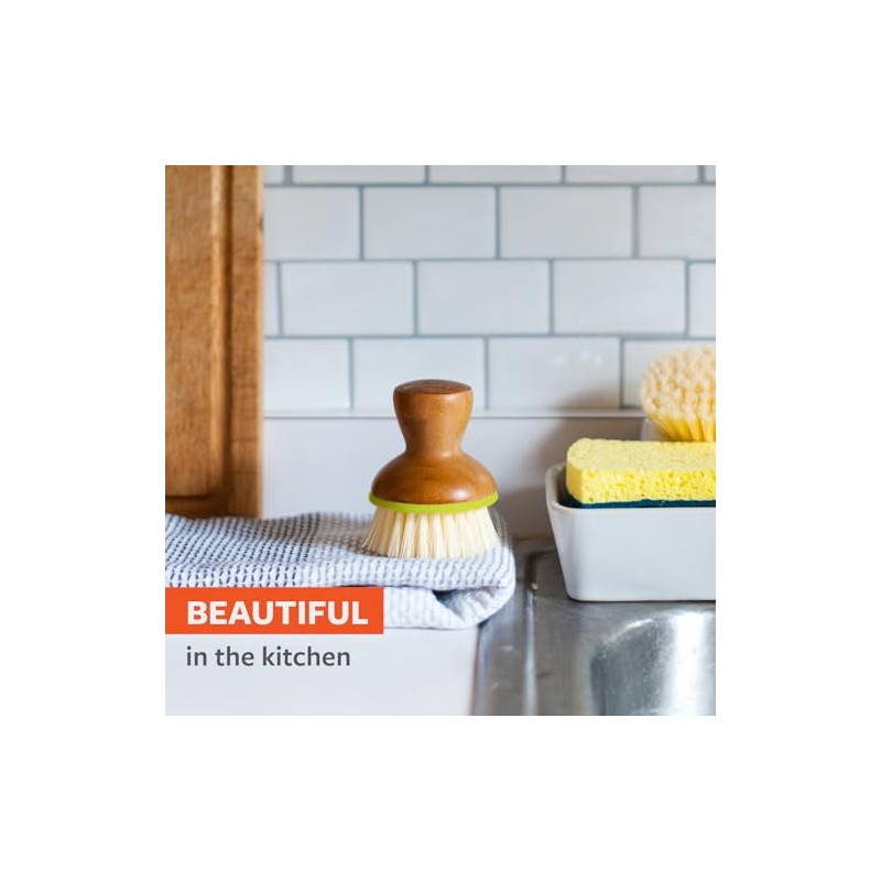 Full Circle Bubble Up- Eco-Friendly Bamboo Dish Brush – Ergonomic