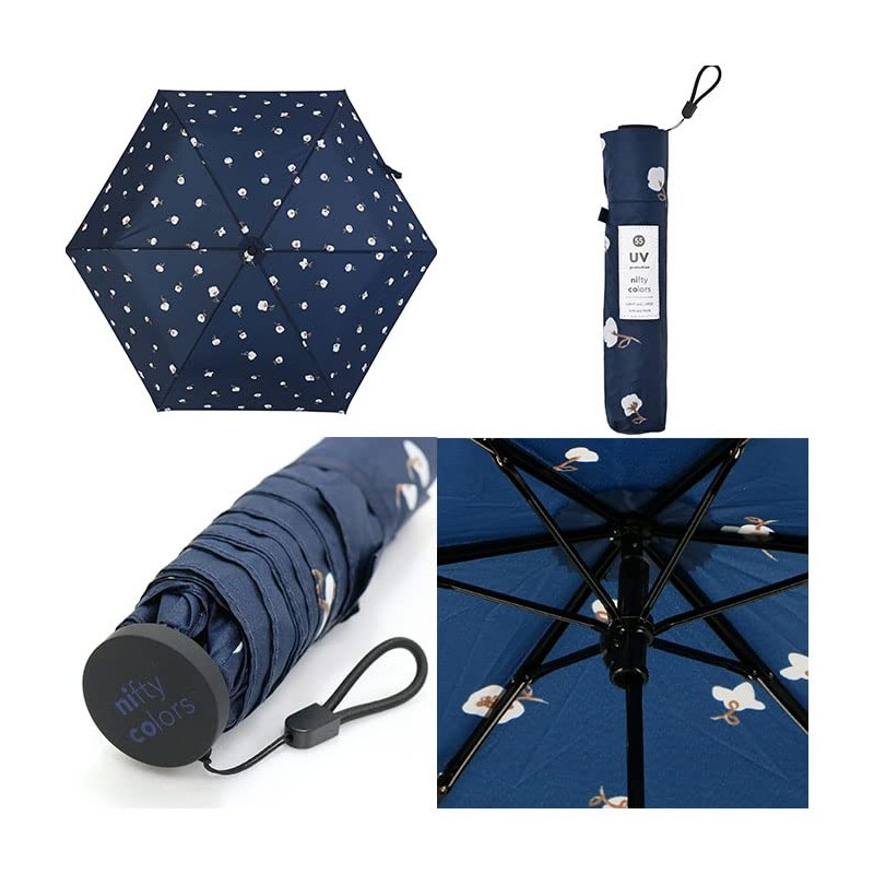 Nifty Colors 1426RD Folding Umbrella, Flower Layer Carbon, Lightweight Mini