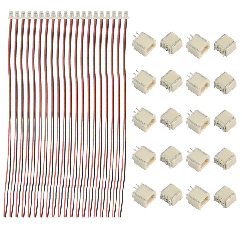 Cermant 20 Sets SH1.0mm 2 Pin Connector Plug Male with